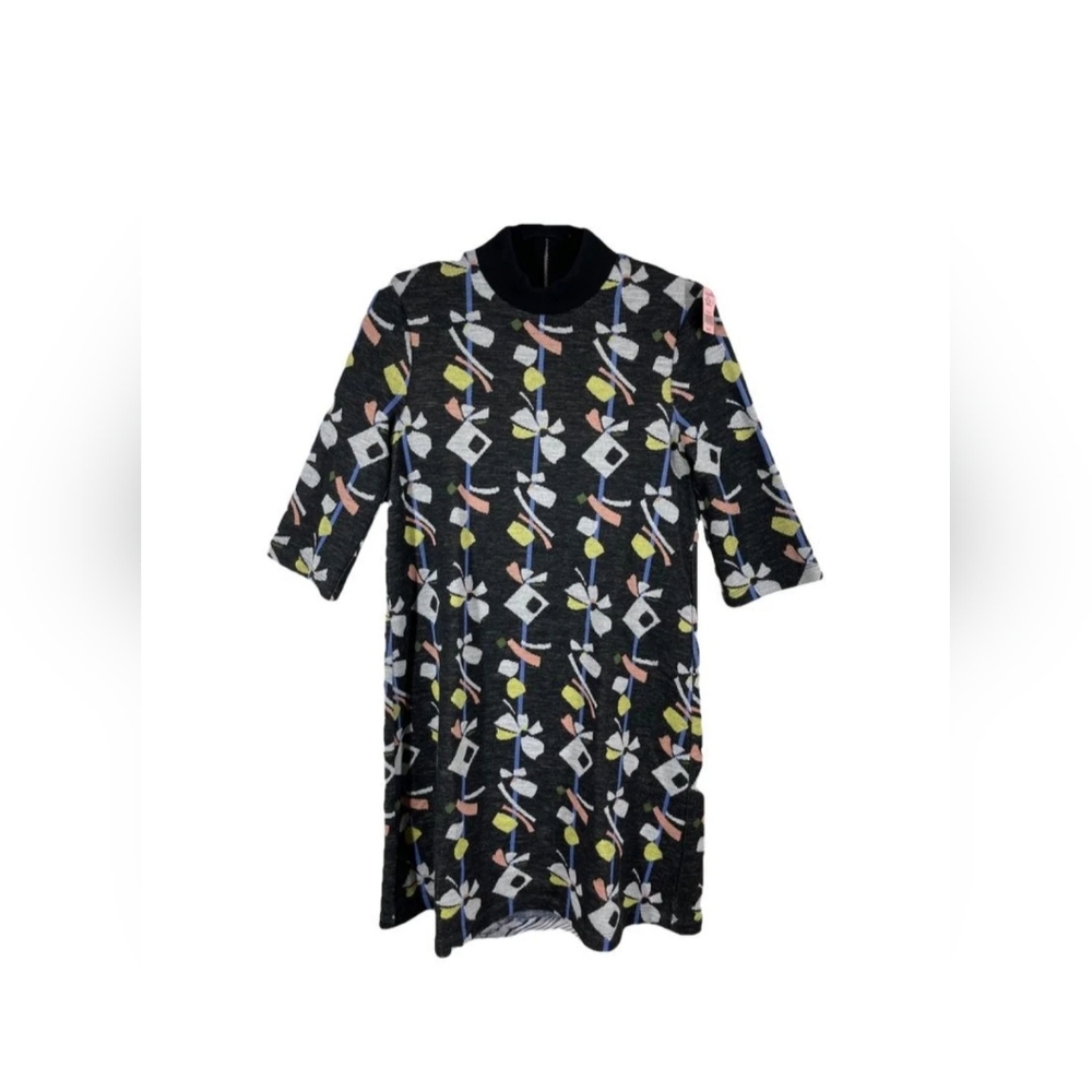 SUNO Floral Dress with 3/4 Cuffed Sleeves Size 6